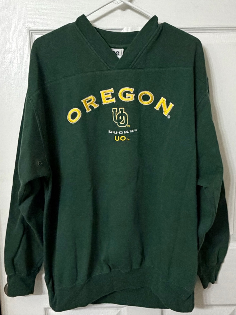 Lee Forest Green Crewneck Sweatshirt with Yellow Embroidery